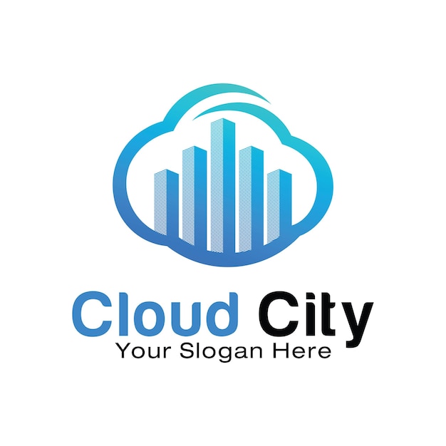 Premium Vector | Cloud city logo design template