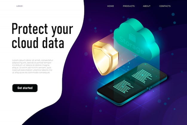 Premium Vector Cloud Data Protection Illustration Protect Your Cloud