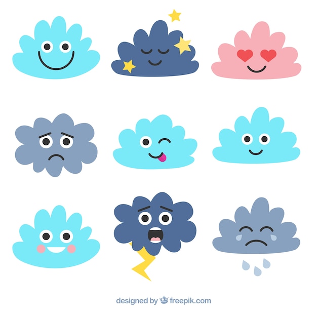 Cloud emoticons set