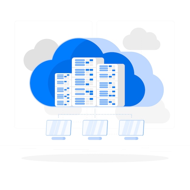 Cloud hosting concept illustration Free Vector