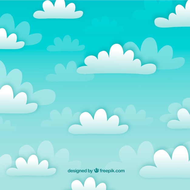 Clouds background in flat design