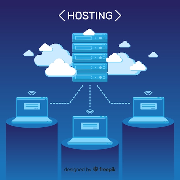 Download Clouds hosting service background Vector | Free Download