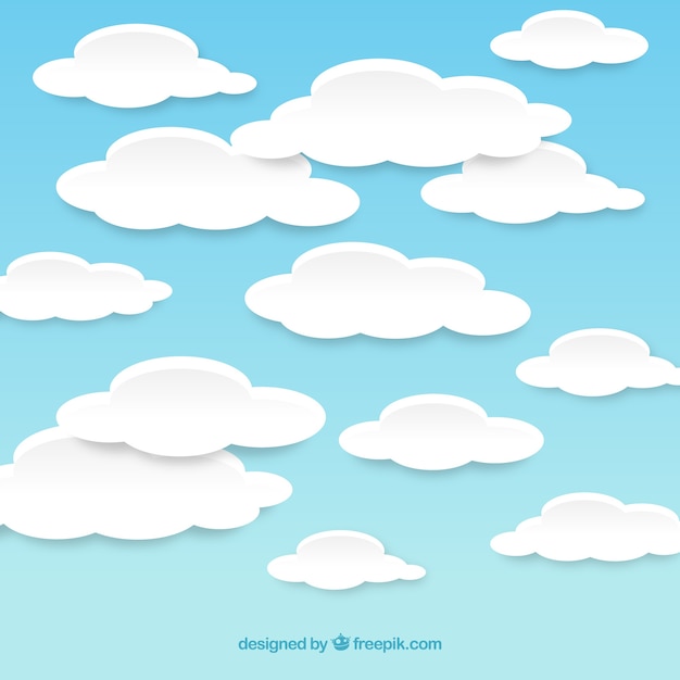 Cloudy sky in paper style