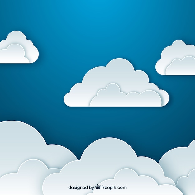 Free Vector | Cloudy sky in paper style