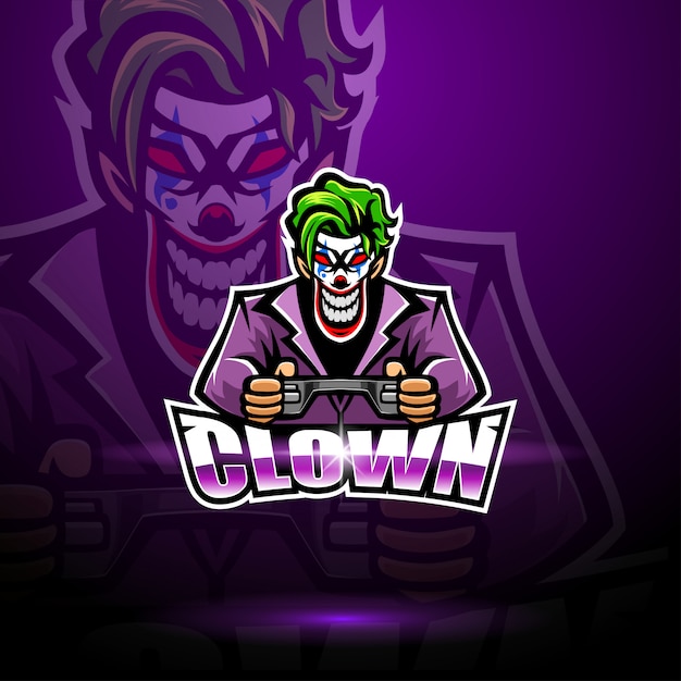 Premium Vector | Clown esport mascot logo template