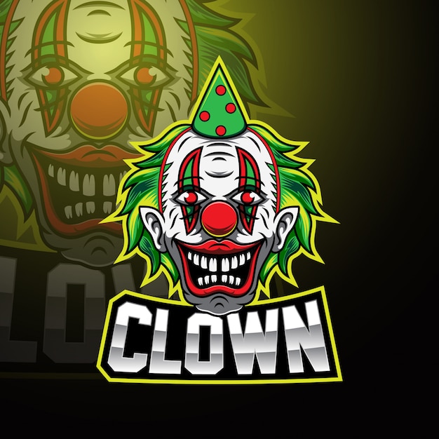 Premium Vector | Clown esport mascot logo