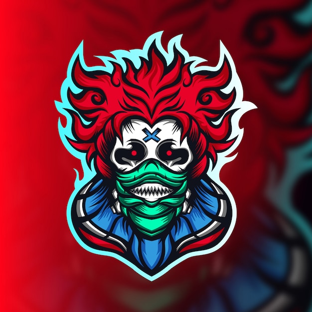 Premium Vector Clown Gaming Mascot Logo