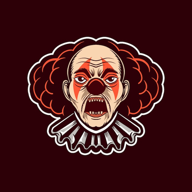 Clown head character open mouth Vector | Premium Download