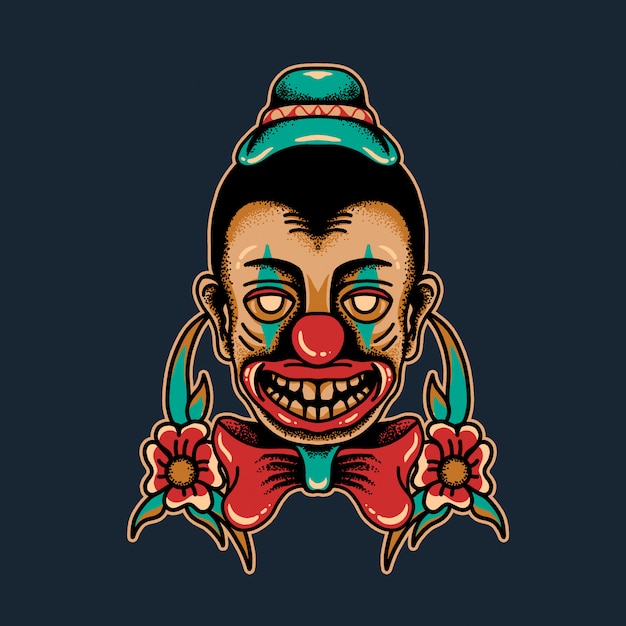 Premium Vector | Clown head illustration