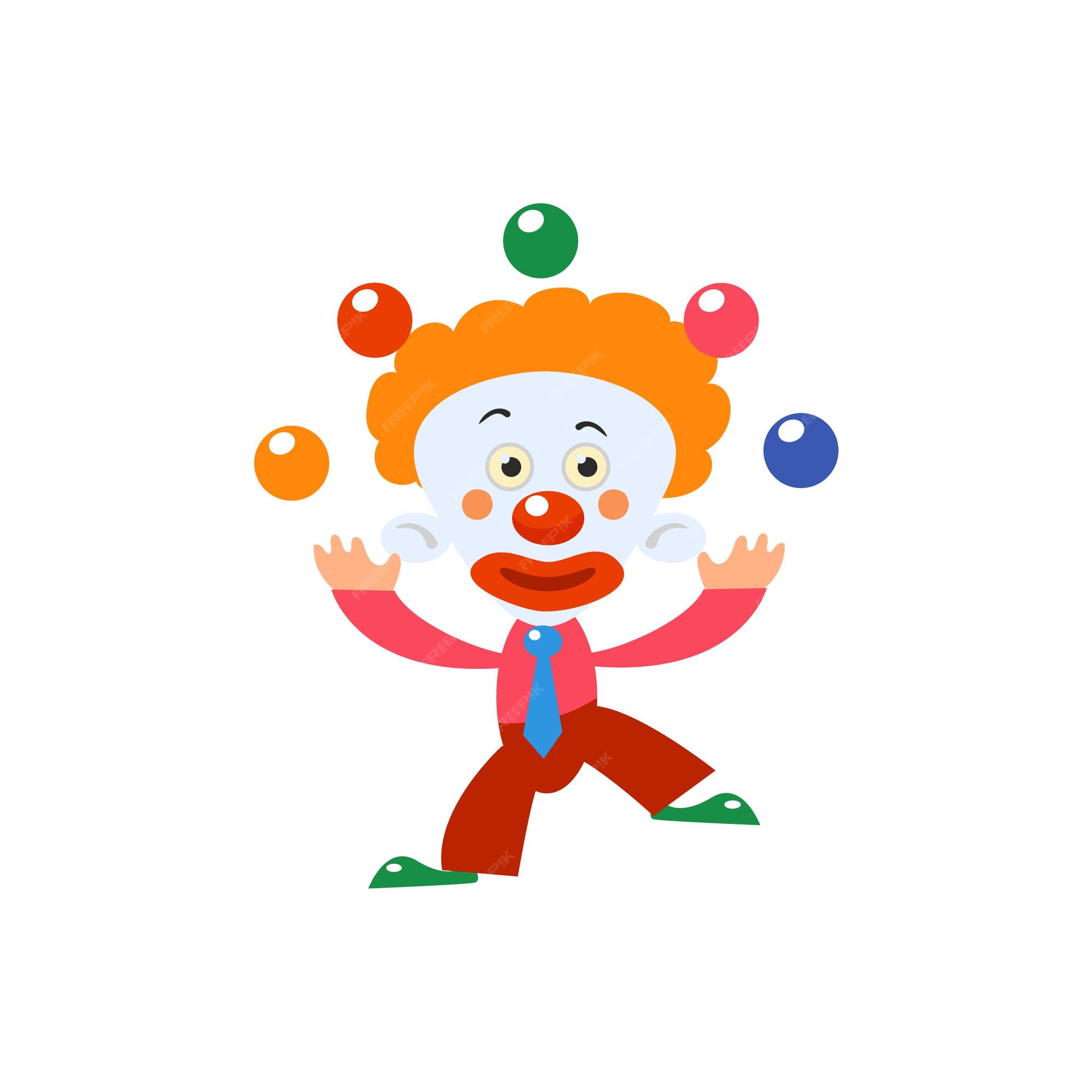 Premium Vector | Clown juggling simplified isolated flat vector drawing ...