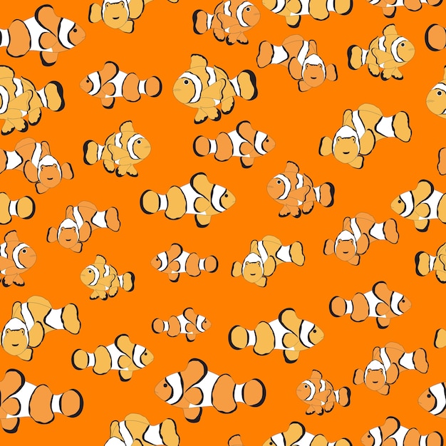 Premium Vector Clownfish seamless pattern