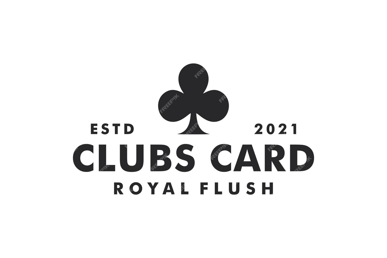 Premium Vector | Clubs card royal flush logo vector vintage retro