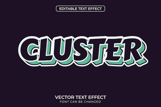 Premium Vector | Cluster text effect