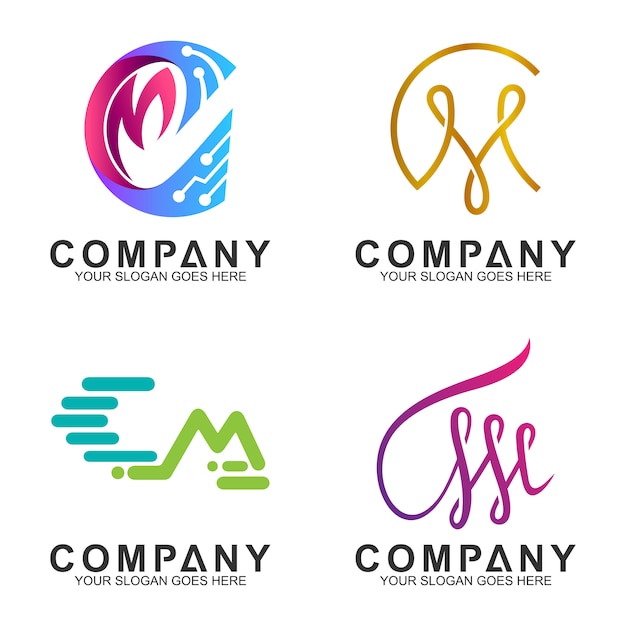 Cm Monogram Initial Letter Business Logo Design Premium Vector