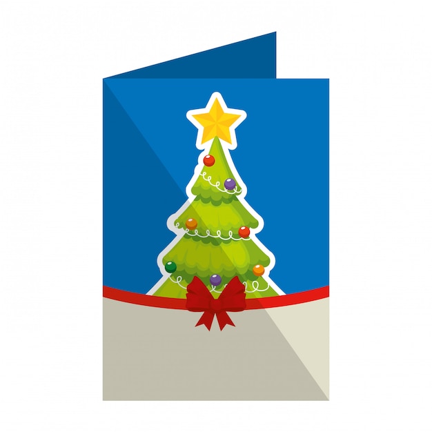 Premium Vector Cmerry christmas card with tree