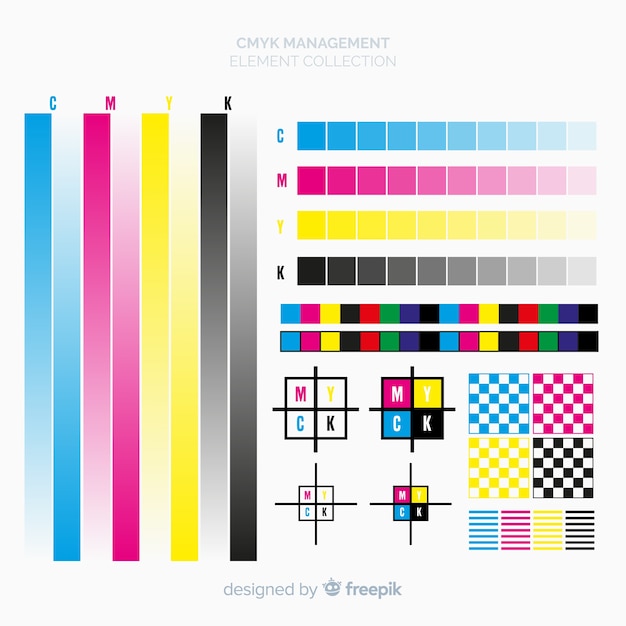 Free Vector | Cmyk calibration element collection