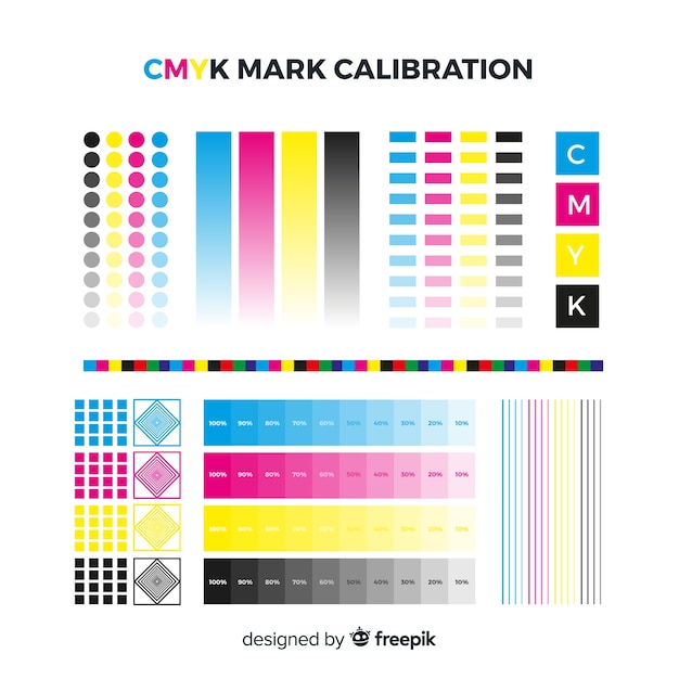 Cmyk calibration element collection Vector | Free Download