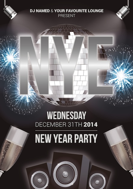 New Years Eve Flyer Template Free Download from image.freepik.com