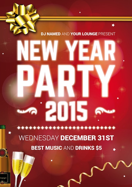 CMYK New Year party poster template