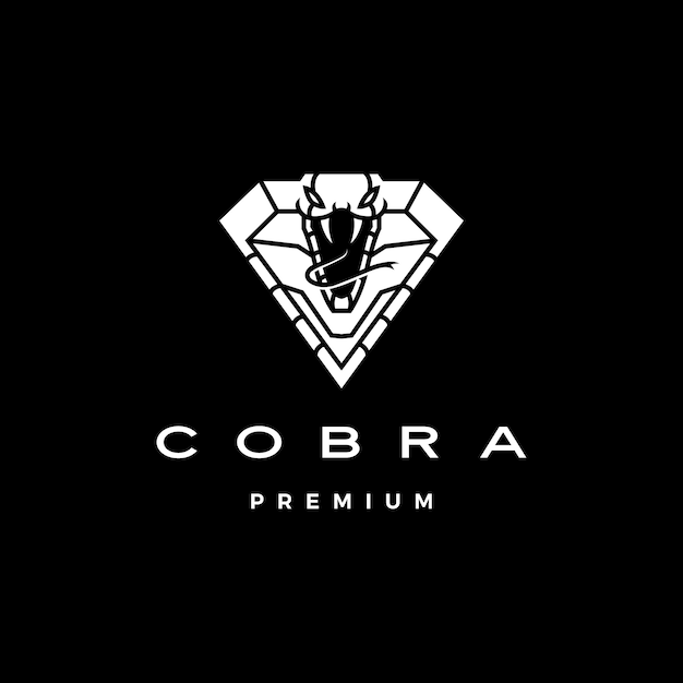 Cobra logo  icon  in diamond shape Premium Vector