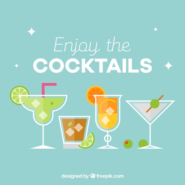 Free Vector | Cocktail background in flat design