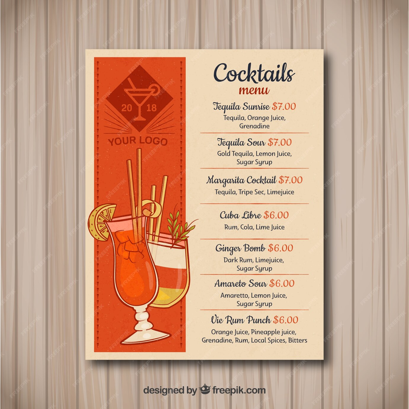 free-vector-cocktail-menu-template-in-hand-drawn-style