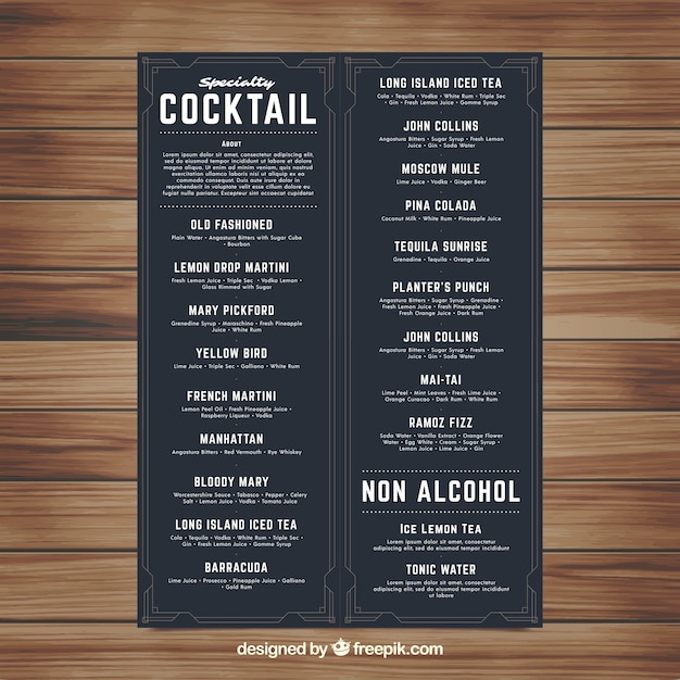 free-vector-cocktail-menu-template-with-elegant-style