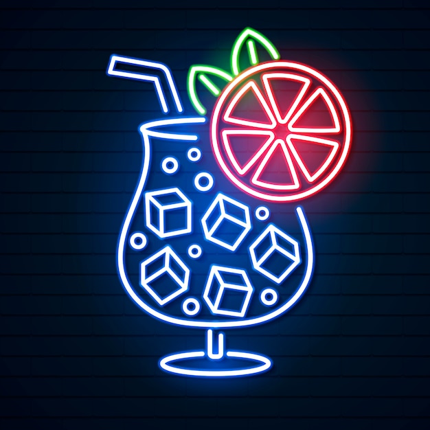 Premium Vector Cocktail Neon Sign 