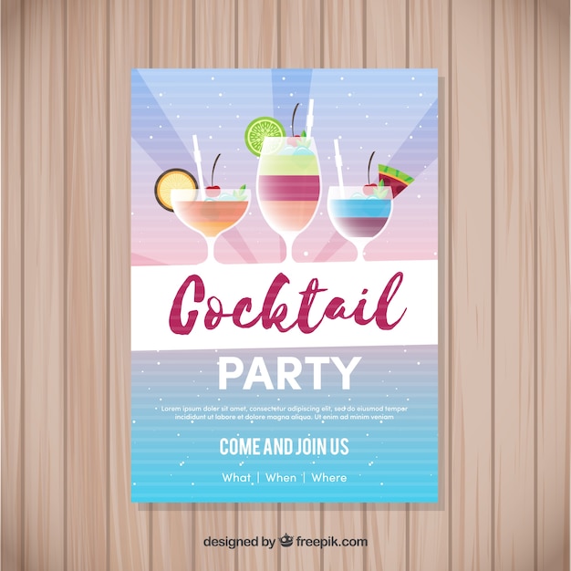 Cocktail party brochure | Free Vector