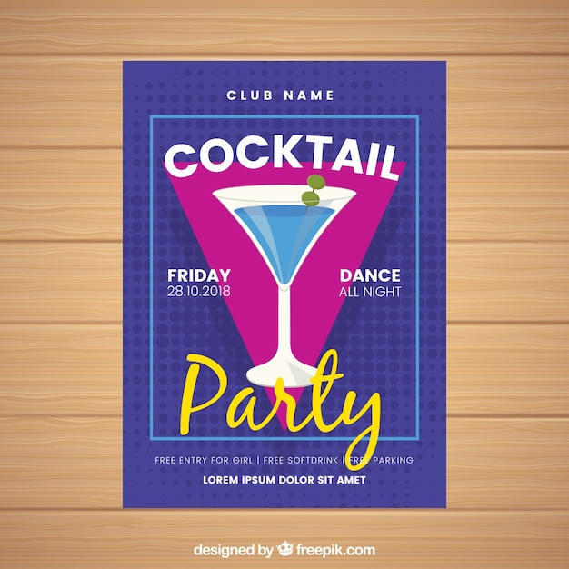 Free Vector | Cocktail party brochure