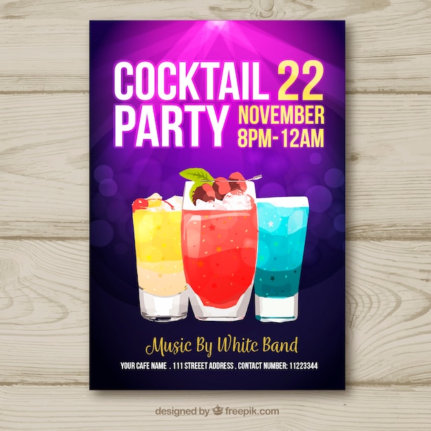 Free Vector | Cocktail party colorful brochure