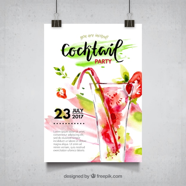 Cocktail Party Poster Vector Free Download 7040