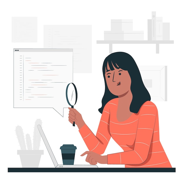 Code review concept illustration Free Vector