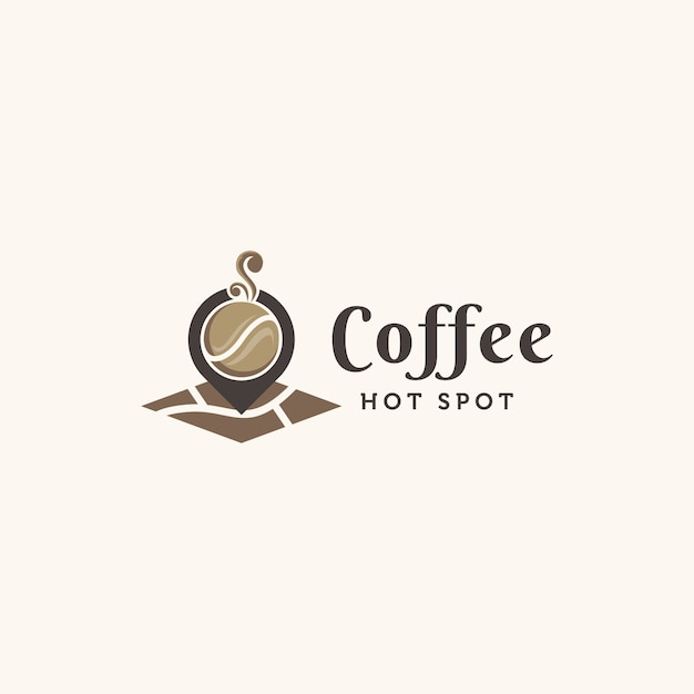 Download Coffe hot spot, design logo template Vector | Premium Download