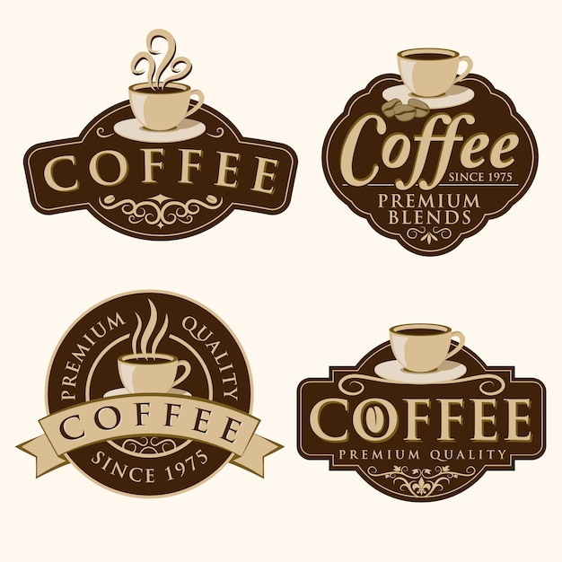 Download Coffee badge & labels Vector | Premium Download