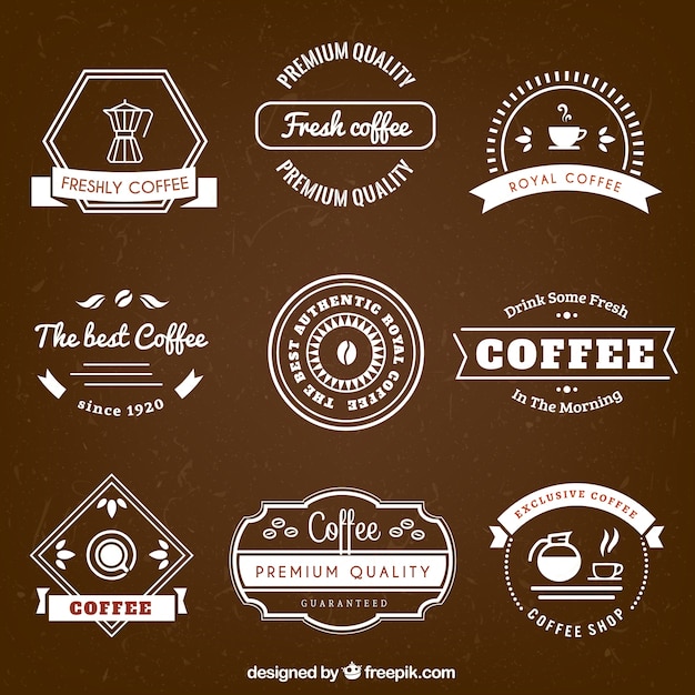 Coffee badges in retro style | Free Vector