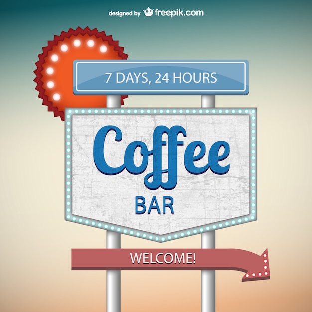 Download Coffee bar signage | Free Vector