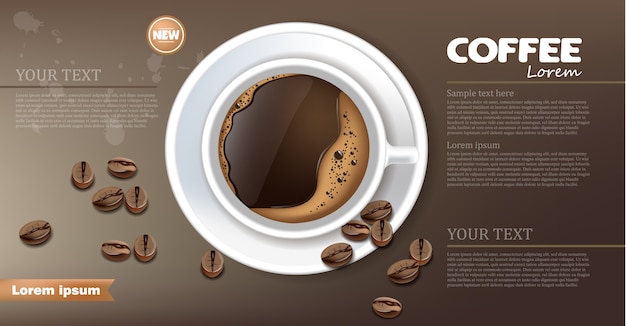 Download Coffee cup banner | Premium Vector