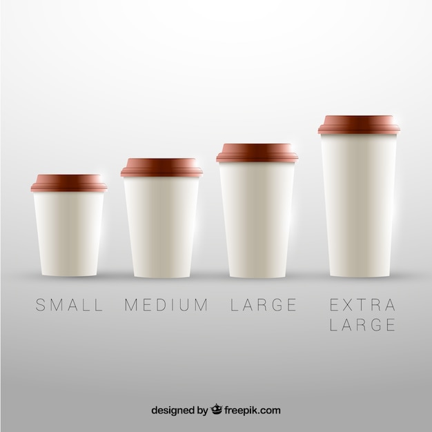 Download Coffee cup collection of different sizes | Free Vector