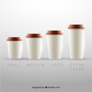 Free Vector Coffee Cup Collection Of Different Sizes