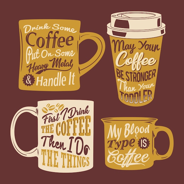 Download Coffee cup quotes saying | Premium Vector