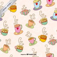 Coffee Cups Pattern Vector Free Download