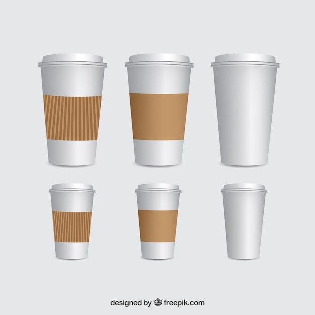 Coffee cups template Vector Free Download