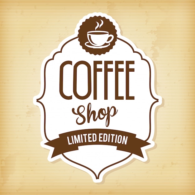 Coffee design over vintage background vector illustration Premium Vector