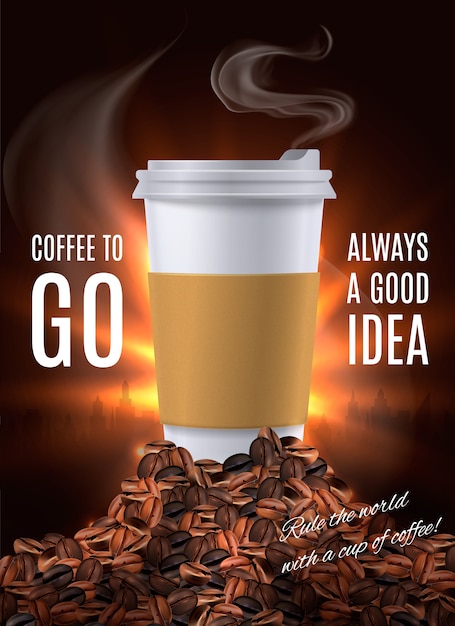 Coffee to go advertisement composition Vector | Free Download