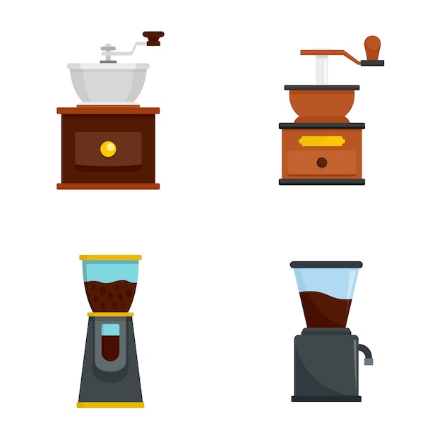 Download Coffee grinder icon set | Premium Vector