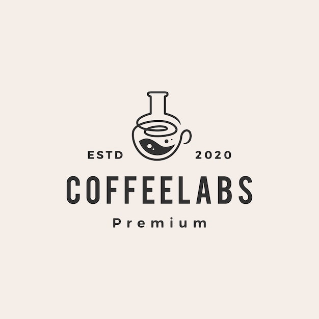 Premium Vector | Coffee lab hipster vintage logo icon illustration