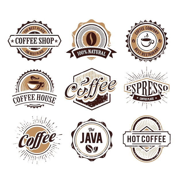 Download Free Vector | Coffee logo collection