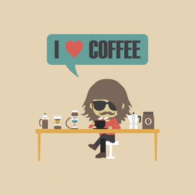 Download Free Vector | Coffee lover character