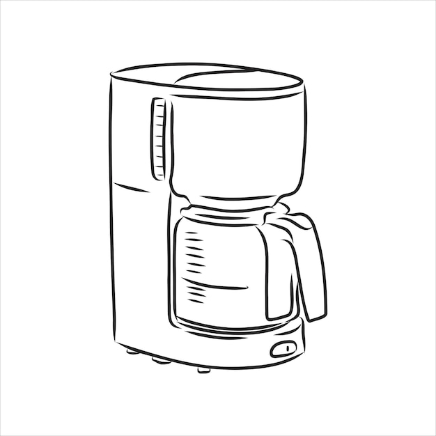 Premium Vector Coffee maker with cup coffee maker and cup hand drawn